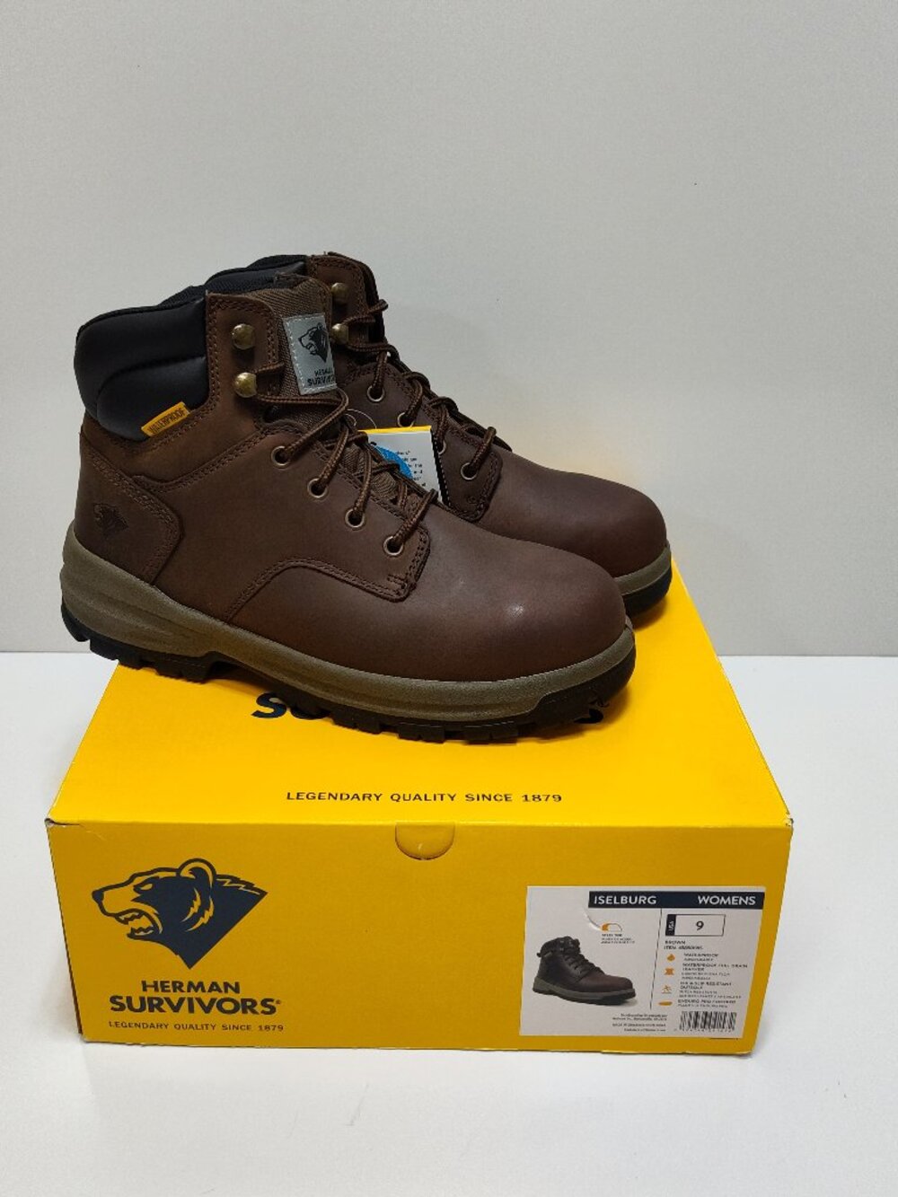 Herman Survivors Womens Iselburg Brown Steel Toe Waterproof Work Boots Size 9